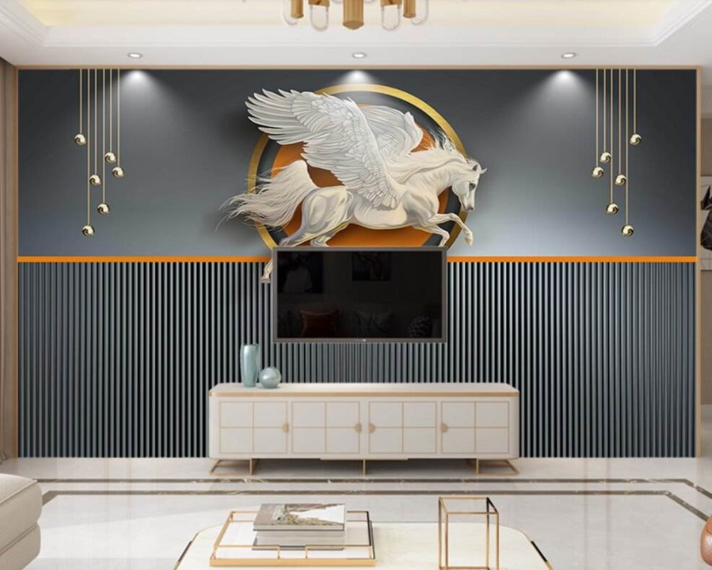 3D Wallpaper Flying Mystic Pegasus